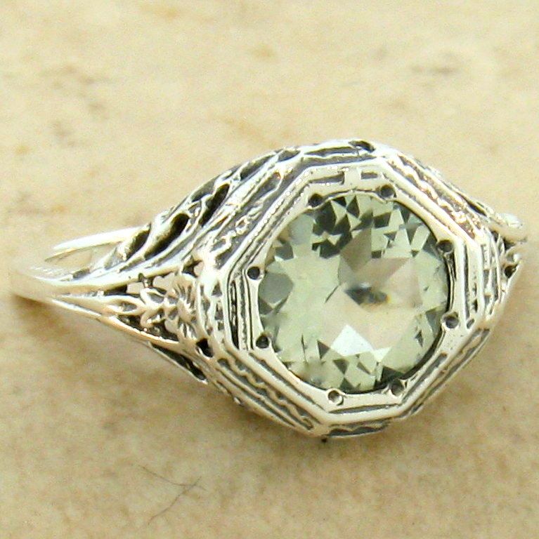 Details about   GENUINE GREEN AMETHYST VICTORIAN 925 SILVER ANTIQUE STYLE RING SIZE 5 #1114